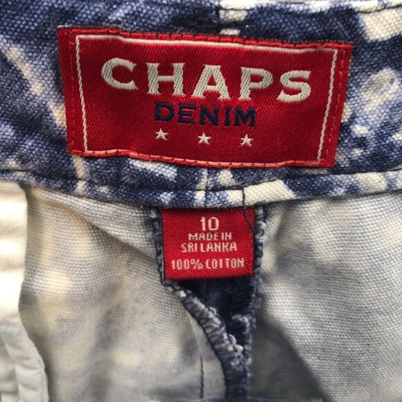Chaps Denim Womens Capri Jeans Size 10 Floral Batik Indigo Blue Boho Chic Casual - Picture 9 of 11
